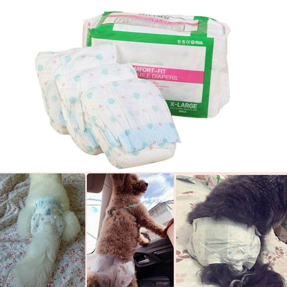 Joernso 10Pcs Pet Diaper Disposable Healthful Wood Pulp Professional Dog Sanitary Nappy for Female Dog