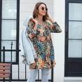 thumbnail image 6 of ENMAIN Women Top 3/4 Sleeve Plus Size Tunic Tops to Wear with Leggings Orange Swing Flare Dressy 2XL, 6 of 7