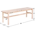 thumbnail image 2 of Solid Wood Bench, 55" Long Farmhouse Entryway Bench for Hallway, Dining Living Room, Kitchen Table, Bedroom, Entry Way Benches Seat for Indoor/Outdoor Use, Natural, 2 of 7