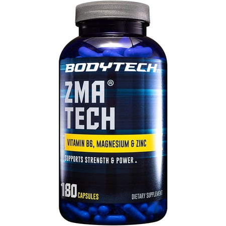 BodyTech ZMA- Zinc  Magnesium and Vitamin B6 (180 Capsules)