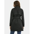 thumbnail image 3 of Time and Tru Women's Belted Trench Coat, Midweight, Sizes XS-2X, 3 of 5