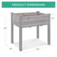 thumbnail image 2 of Raised Garden Bed, Elevated Fir Wood Planter Box Stand for Backyard, Patio, Balcony w/Bed Liner & Drainage Hole, 150lb Capacity -34x18x30in, Gray, 2 of 5