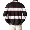 thumbnail image 5 of Nokdvo Long Sleeve Waffle Shirt Men Trendy Striped 1/4 Button Up Henley Casual Shirt Fall Winter Quilted Knit Solid Color Loose Sweaters,Black L, 5 of 6
