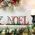 thumbnail image 3 of Glitzhome Set of 2 Christmas Wooden Plaid JOY& NOEL Table Decor, 3 of 10