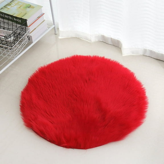 NAMZI Luxury Bathroom Rug Mat, Extra Soft and Absorbent Microfiber Bath Rugs, Non-Slip Plush Shaggy Bath Carpet, Machine Wash Dry, Bath Mats for Bathroom Floor,Circular- Large Red