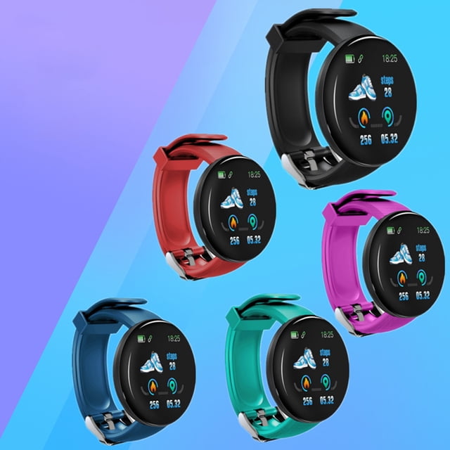 Youkk Plastic Wireless Smart Watch Portable Round Screen Display Battery Powered Pressure Wristwatch Purple