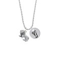 thumbnail image 2 of Delight Jewelry Silvertone 3-D Lion Silvertone Script Initial Disc - G - Charm Necklace, 20"+3", 2 of 4