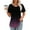 Purple, variant on Summer Crop Tops Fashionable Women's Casual Short Sleeved Loose Round Neck Printed Top Summer Outfits for Women 2024