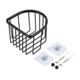 thumbnail image 3 of Wall-mounted Bathroom Suction Round Roll Paper Holder Toilet Tissue Storage Basket Black, 3 of 8
