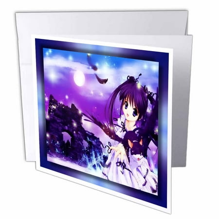 3dRose Crystal Dream Anime, Greeting Cards, 6 x 6 inches, set of 12
