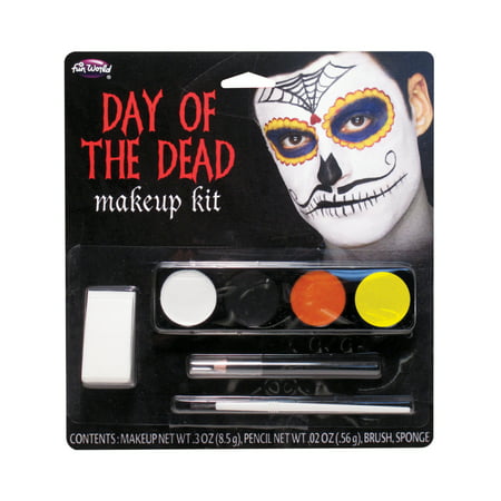 Day Of The Dead Spider Mustache Male Makeup Kit Set Costume (Best Makeup For Day Of The Dead)