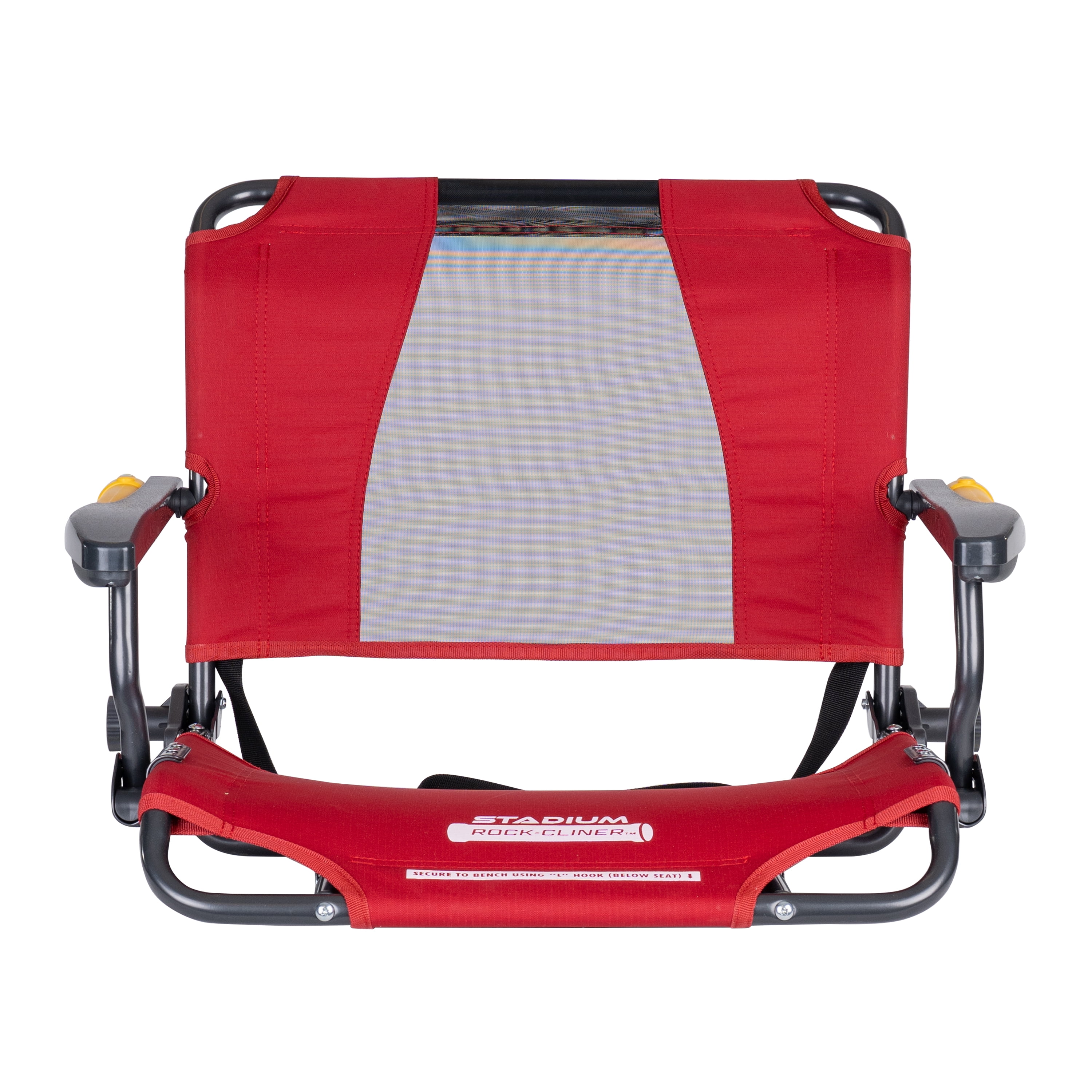 GCI Outdoor Stadium Rock-Cliner Red Rocking Stadium Seat for Bleachers with Back Support and Armrests