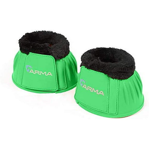 Shires Arma Overreach Fleece Bell Boots: Ultimate Hoof Protection Bright Green / Pony