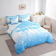 thumbnail image 3 of Homewish Flying Blue Bow 7-Piece Bedding Comforter Set For Teens Boys Girls,Gradient Ombre Glitter King Bedding Sets,Dreamy Princess Ultra Soft Bed Sheets,Breathable Home Decor,Reversible, 3 of 8