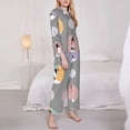 thumbnail image 3 of Fuzoiu Cute Geese Print Women's Long-Sleeved Pajama,Lounge Button Down Nightwear,Womens Notch Collar Pajama Set-Medium, 3 of 7