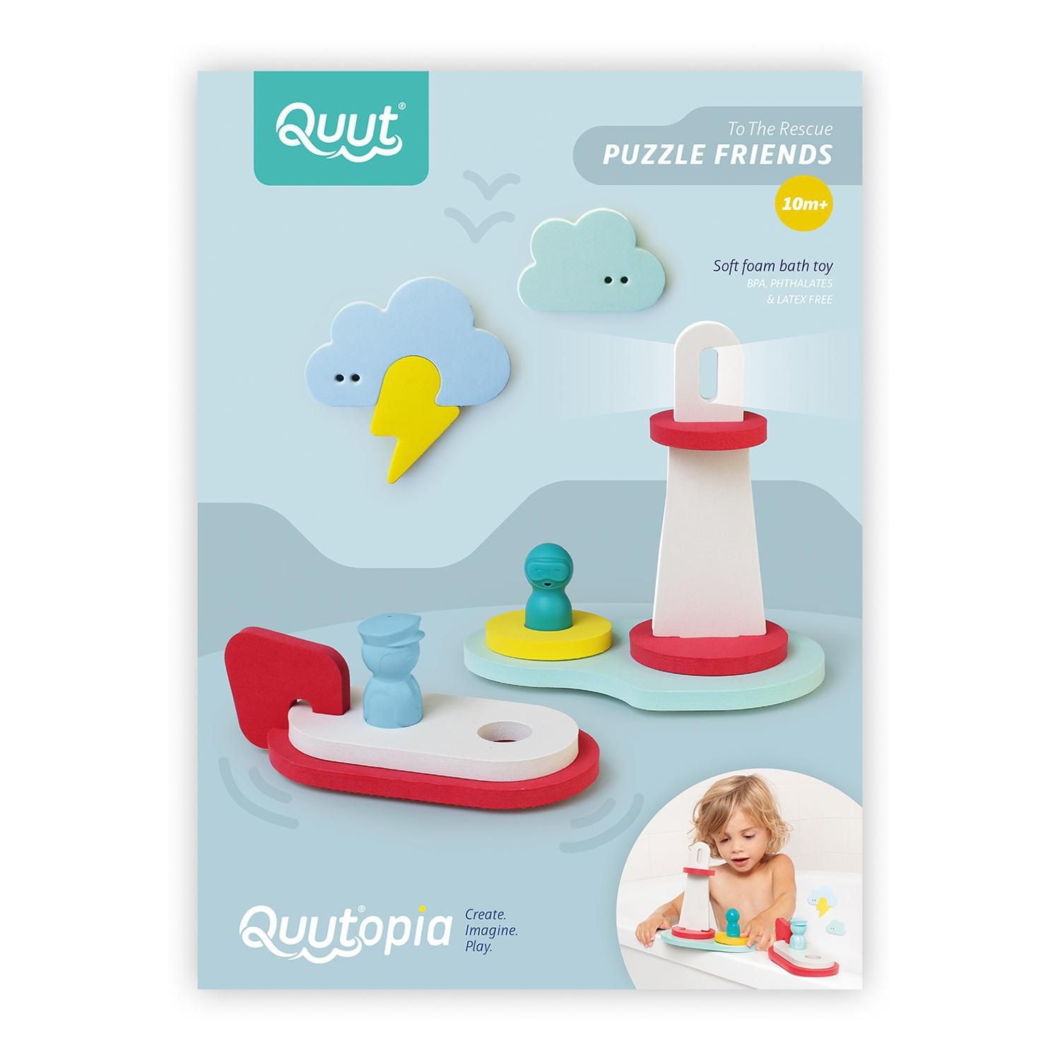 QUUTOPIA - Bath Puzzle: To the Rescue - Fun & Educational - Suitable for 10+ Months - Encourages Motor Skills & Imagination - Safe & Durable - Perfect for Bath Time Play