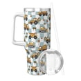 thumbnail image 2 of Daiia Construction Vehicle Printed 40 oz Tumbler with Handle,Ice Bully Insulated Tumbler 2 in 1 Lid Insulated Water Bottle Stainless Steel Travel Coffee Mug, 2 of 8