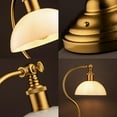 thumbnail image 7 of O'Bright Bankers - Cordless LED Table Lamp, Battery-Operated, Rechargeable, 3-Level Dimming, Universal USB-C Charging, 180° Swivel Head, White Jade Glass Shade, Antique Brass, 7 of 7