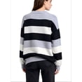 thumbnail image 5 of NAYTOAO Women's Striped Crew Neck Knit Sweater, Long Sleeve Relaxed Fit Pullover Sweater for Daily Casual Wear, 5 of 6