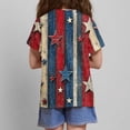 thumbnail image 4 of MKOSPLRT Girl's USA Star Stripes Fourth July Tee Shirts Short Sleeve Crew Neck Graphic Shirts Vintage Red White and Blue T Shirts for 3-14Y, 4 of 6