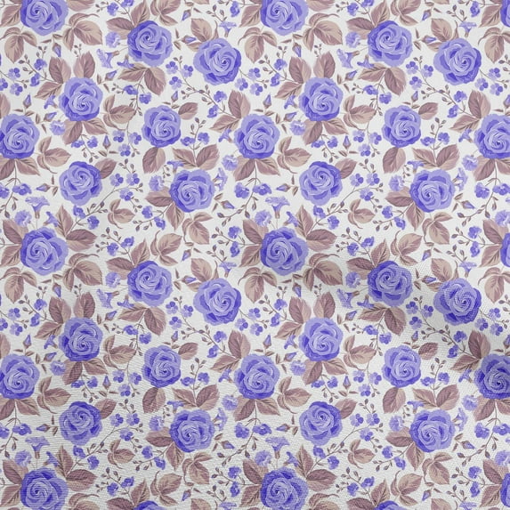 oneOone Rayon Medium Purple Fabric Florals Quilting Supplies Print Sewing Fabric By The Yard 56 Inch Wide