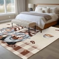 thumbnail image 4 of 6'x9' Area Rugs, Coffee Gnomes Indoor Outdoor Area Rug for Living Room Bedroom, Coffee Cups Beans Beige Plaid Washable Bathroom Rugs Kitchen Floor Carpet Mats Home Decor Aesthetic, 4 of 8