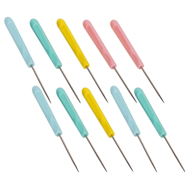 10PCS Plastic Handle Awls Steel Pricker Practical Awls Tool DIY Sewing Accessories for Home Store Use Random Color