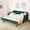 Green, variant on Eyisean Twin Size Upholstery Daybed with Pop Up Trundle, Modern Tufted Linen Sofa Bed Frame with USB Ports, Twin to King Size Day Bed for Living Room, Bedroom, Guest Room, No Box Spring Required
