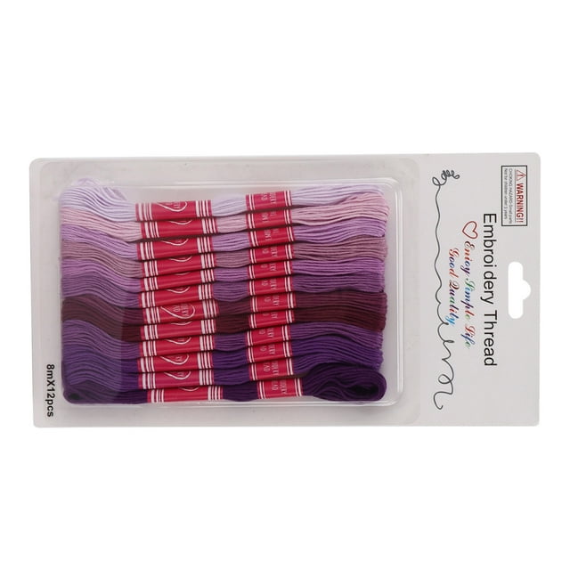 Polyester Thread, 12Pcs Embroidery Floss Gradient Bright Color For DIY Projects