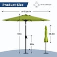thumbnail image 2 of 9FT Outdoor Patio Umbrella with Double-Layer Vented Canopy, UPF 50+ UV Protection, 8-Rib Steel Frame, Crank & Tilt Mechanism, Detachable Pole, Backyard, Deck, or Poolside, 2 of 7