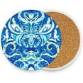 thumbnail image 2 of GZHJMY Colorful Ornate Paisley Coasters for Drinks Set of 4, Absorbent Ceramic Drink Coaster with Cork Base for Wooden Coffee Table, Cool Housewarming Gift for Home Decor Cup Coasters, 2 of 6