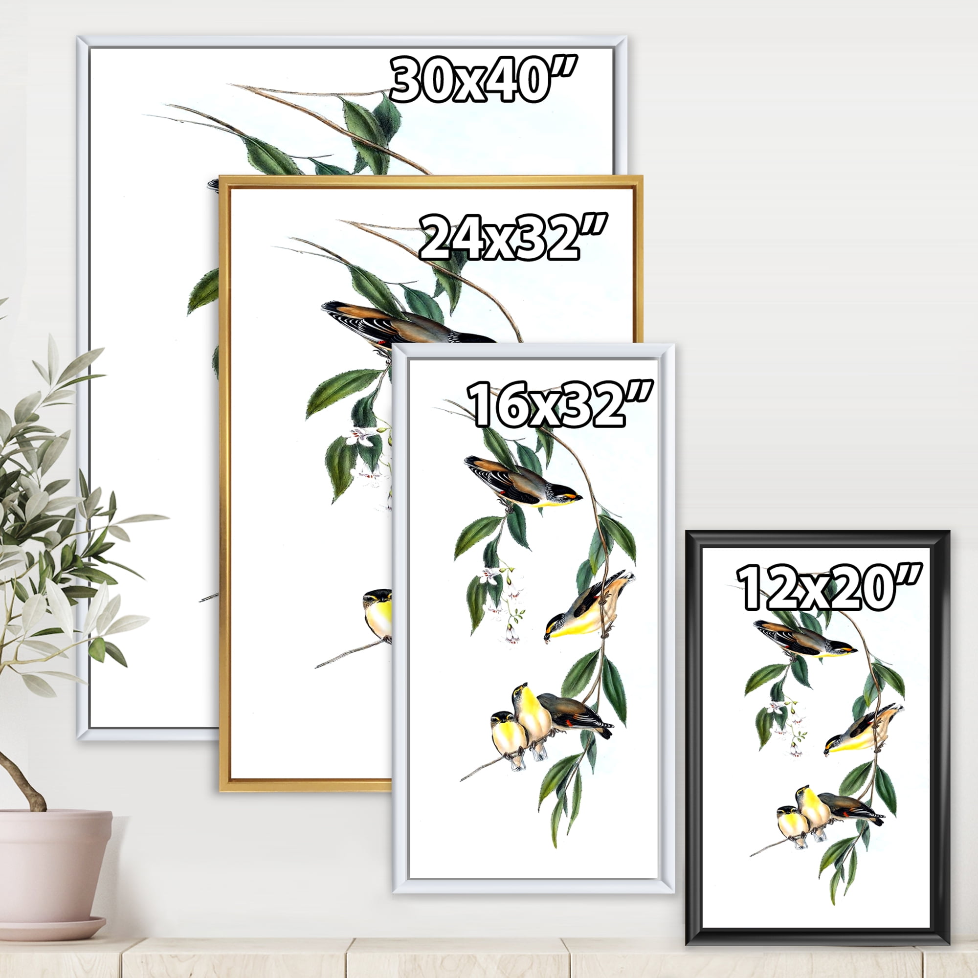 Designart 'Ancient Bird III' Traditional Framed Canvas Wall Art Print