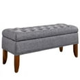thumbnail image 5 of Home Square 2 Piece Tufted Storage Bed Bench Set in Gray, 5 of 9