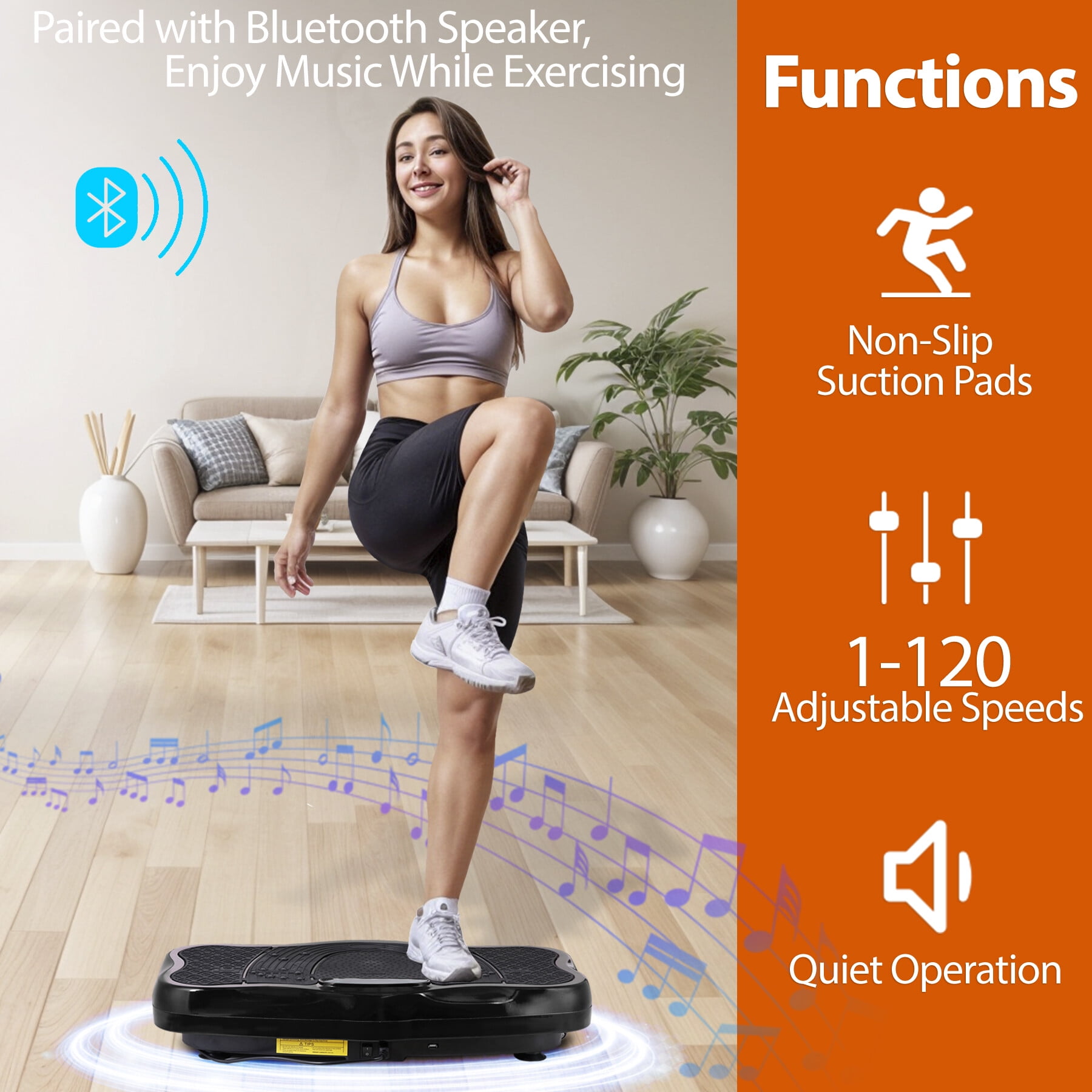 ZENY Waver Vibration Plate Exercise Machine w/ Auto-Switch Mode Full Body Workout, Black