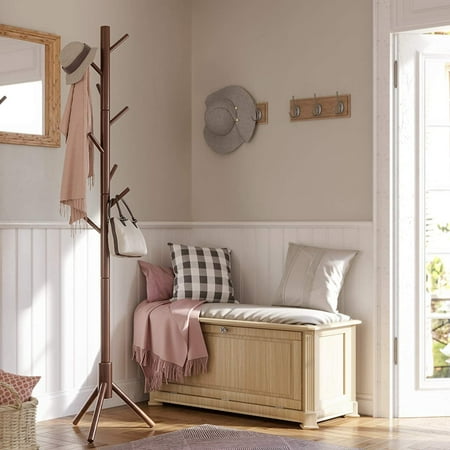 Vasagle Coat Rack Solid Wood Stand Free Standing Hall Tree With 8 Hooks Dark Walnut Urcr04wn Canada Vasagle Coat Rack Solid Wood, Free Standing Coat Racks Canada