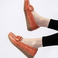 thumbnail image 5 of Fesfesfes Black Flats shoes Round Toe Casual Lightweight Shoe Cowhide Peas Mom Shoes Cowhide Soled Hollowed Out Shoes 40(7.5), 5 of 8