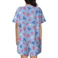 thumbnail image 3 of Naloa Strawberry And Flowers Women's Short-Sleeved Pajama Set, Loungewear, Summer pajamas, Breathable Cozy - 4X-Large, 3 of 9