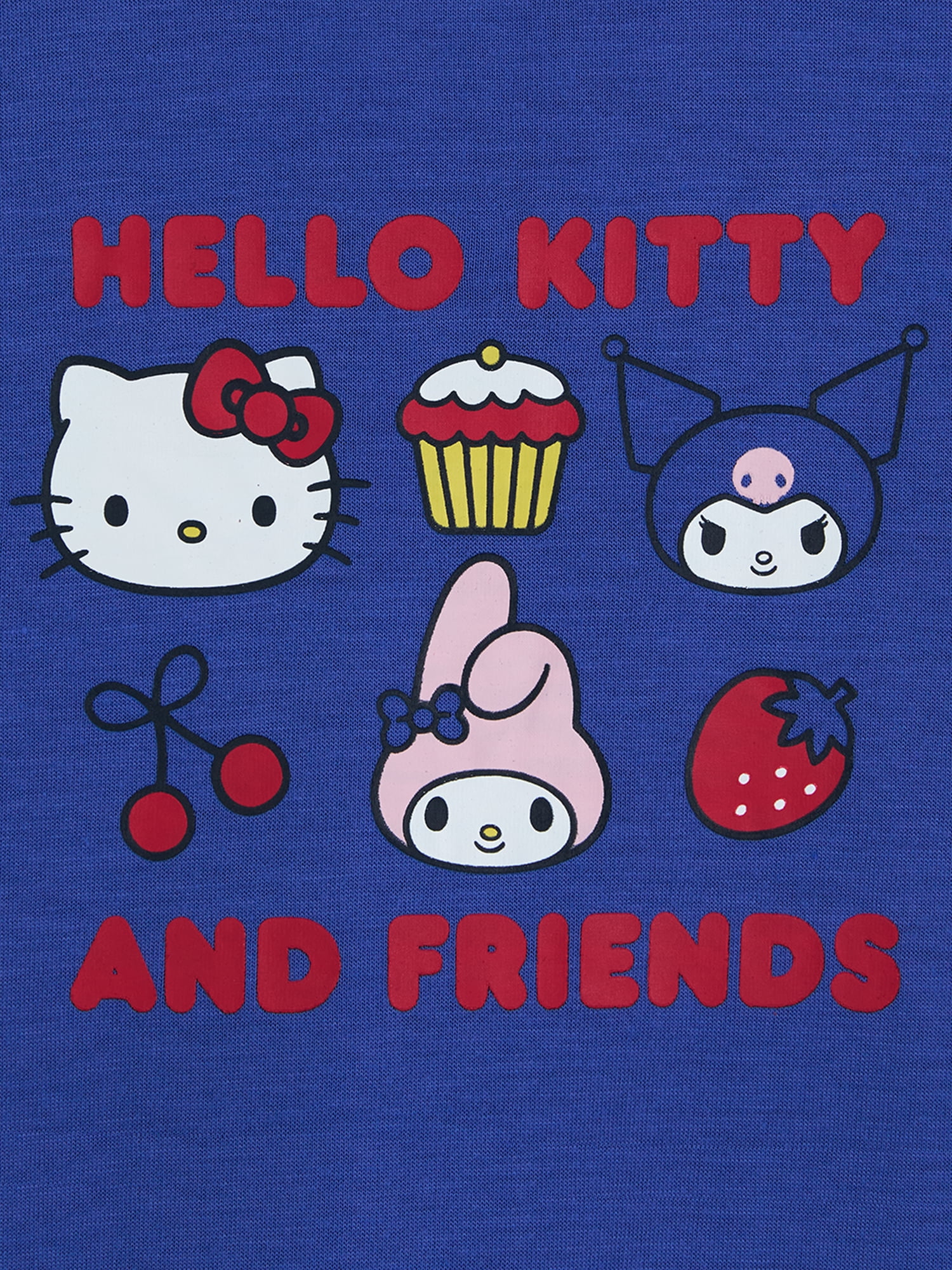Hello Kitty x Wonder Nation Girls Short Sleeve Top and Sleep Pants Pajama Set, 2-Piece, Sizes 4-18