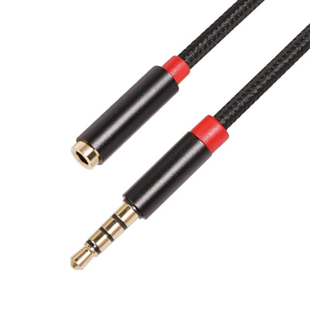 3.5mm Mobile Phone PC Audio Male to Female Extension Woven Net Cable