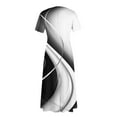 thumbnail image 4 of Dorkasm Plus Size Formal Dresses for Curvy Women 3/4 Sleeve A-Line Flowy Printing Maxi Dress Pockets White 2XL, 4 of 4