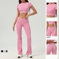 thumbnail image 3 of PISONIC Robe de Tennis 2 Pcs pour Femmes Jupe de Tennis Manches Courtes Crop Top Tenues d'Entraînement de Golf, 3 of 9