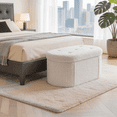 thumbnail image 6 of Gianna 43 Inch Ottoman with Storage, Folding Foot Rest for Living Room & Bedroom, Versatile Home Bench, White, 6 of 7