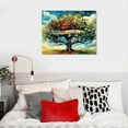 thumbnail image 5 of Creowell Canvas Wall Art, Tree of Life Painting,  Tree Wall Art Colorful Tree Pictures Wall Decor, Graffiti Canvas Print, Hangable Tree Art Wall Decor 20x16 in/16x12 in, 5 of 6