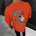 thumbnail image 4 of Men Back Print Graphic T Shirt Short Sleeve Crewneck Tee Posterior Design Top Summer Casual Streetwear Soft Breathable Male Shirt, 4 of 7