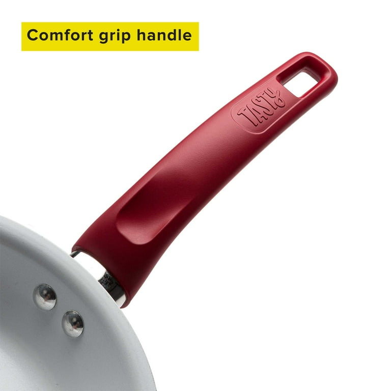 Tasty Ceramic Titanium Reinforced Non-Stick Fry Pan, Red, 12