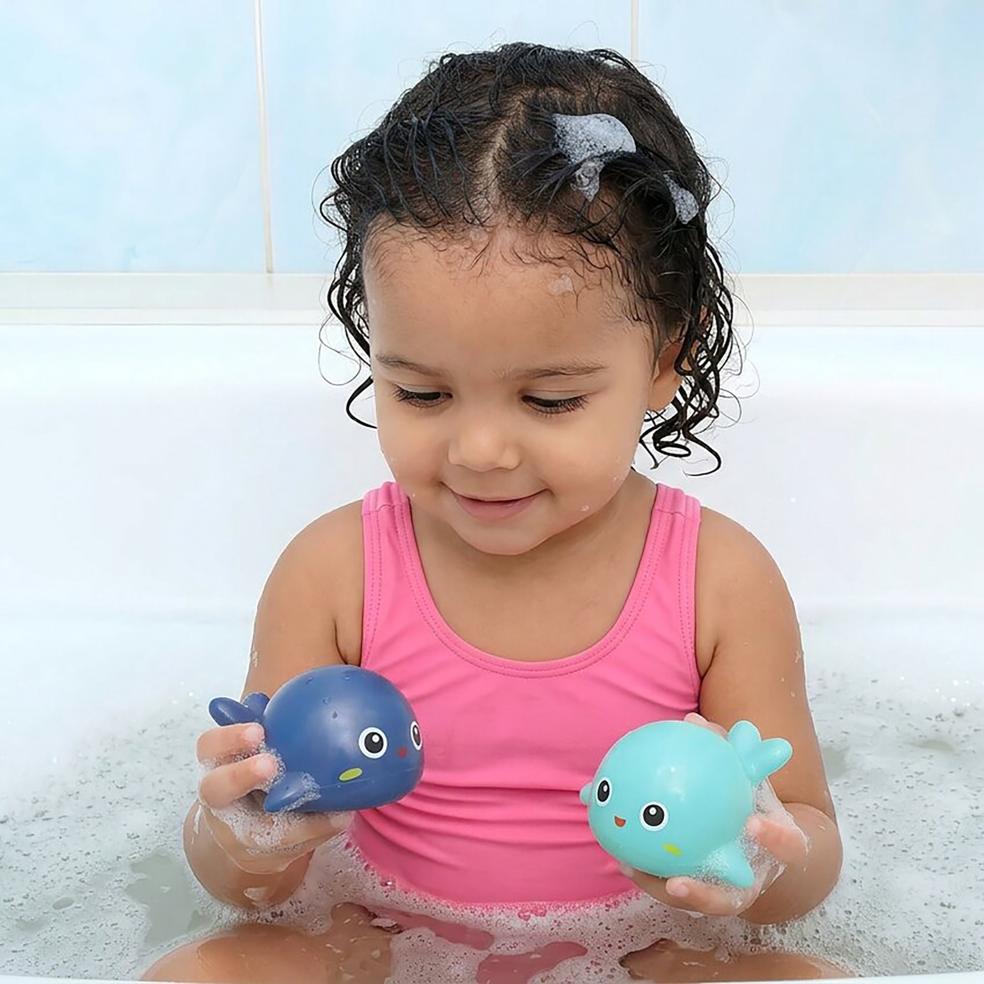 Buddy & Barney: Bath Time Whales - 2 Wind-Up & Go Swimming Animal Toys, Float-Whirl-Swim-Spin, Sensory Exploration, Water & Tub Play, Kids-Toddlers 1+