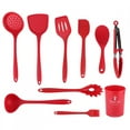 thumbnail image 4 of Utensilio de cocina, juego de 10 piezas de espátula de silicona roja, utensilio de cocina de silicona multifuncional, 4 of 12