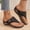 Black, variant on Wedge Sandals for Women: Slip On Dressy Summer Comfortable Slides Dress Shoes Lightweight Memory Foam Platform Sandal Brown 6(37)