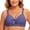 Blue, variant on Women's Striped Bow Front Bra,V Neck Lingerie with Adjustable Wide Straps,Sizes 36BC-44BC