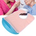 thumbnail image 4 of Adulto anciano desmontable babero impermeable tridimensional alimentación discapacidad ayuda Burp ClothPink, 4 of 8